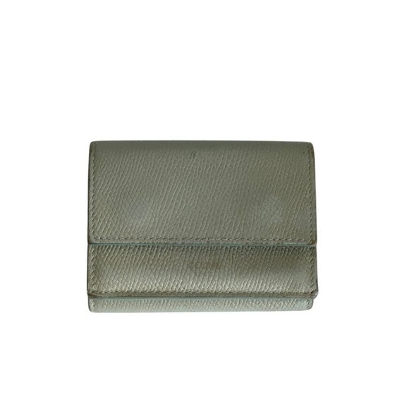 CELINE Folded Compact Wallet, Leather Tri-fold Gray, Women's - Picture 1 of 10